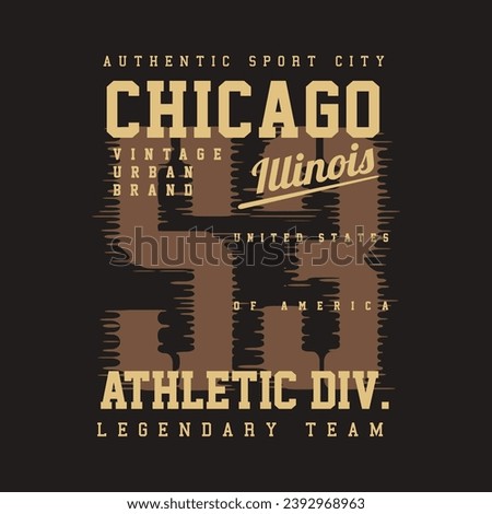 chicago illinois graphic t shirt design, typography vector, illustration, casual style
