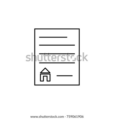 House Contract line icon. Insurance outline iconon white background