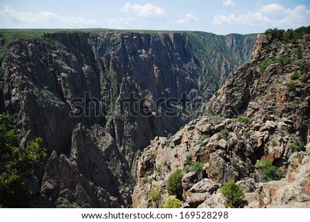 Overlook at Exclamation Point in Black canyon of the Gunnison National Park, North Rim, CO, USA