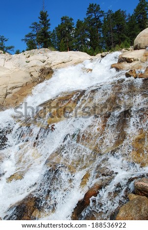 Waterfall at Alluvial fan in Rocky Mountain National Park, Colorado, USA