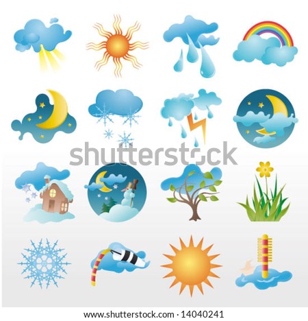 collection of vector, weather icons