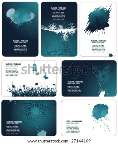 set of vector editable business cards templates. Stock fotó © 