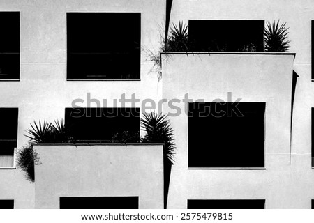 Similar – Image, Stock Photo Symmetrical facades of an old brick building
