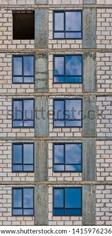 Similar – Image, Stock Photo Rows of windows of a business building built in roman travertine marble