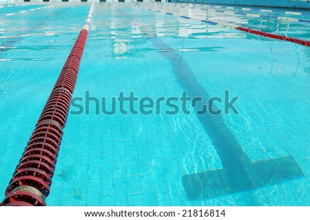 lanes of sport swimming pool, turquoise water