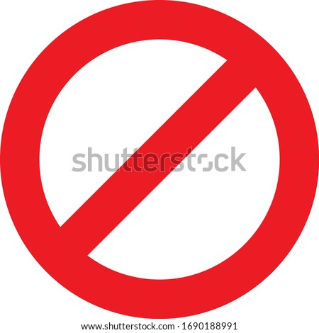 Vector sign of No Entry in basic colors