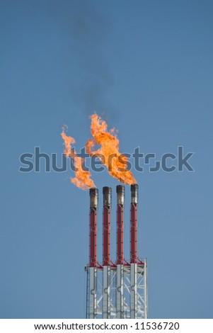 Burn of the gas pipe