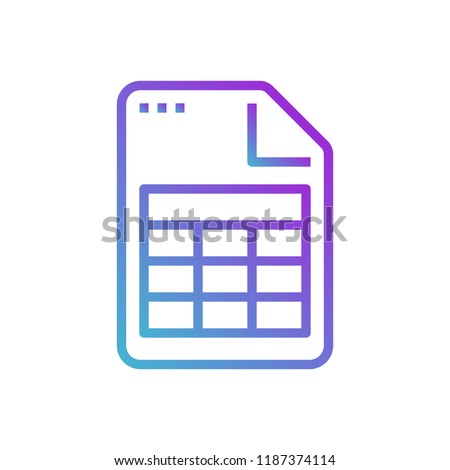 file document table sheet excel icon