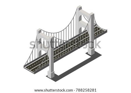 Similar – Image, Stock Photo Truck on suspension bridge over river