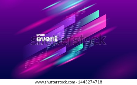 Layout design with dynamic shapes for event, tournament or championship. Sport background.