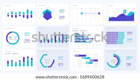 Infographic elements. Use in presentation template, flyer, leaflet and corporate report. UI and UX Kit with big data visualization.