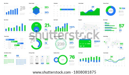 Infographic elements for business layout, presentation template, flyer, leaflet and corporate report. UI and UX Kit with big data visualization.