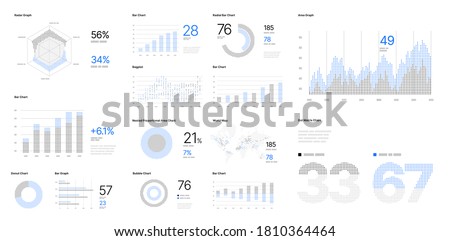 Infographic elements for business layout, presentation template, flyer, leaflet and corporate report. UI and UX Kit with big data visualization.