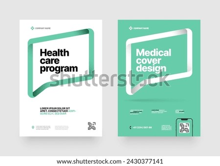 A medical cover design for a health care program featuring with text frame. Font and paper product used for message.