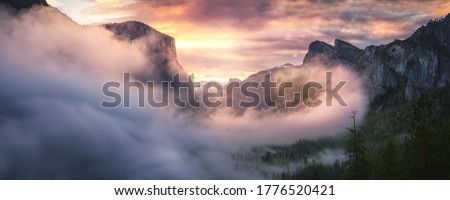 Similar – Image, Stock Photo Fog in the mountains of the Dolomites III