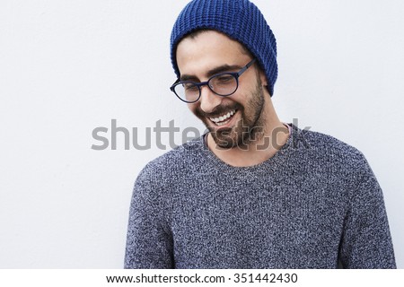 Similar – Image, Stock Photo Cheerful hipster man looking at camera