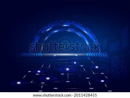 Circle technology background,containing rings,tunnel-like,mysterious and exciting,light shadows through the bottom,follow the inner dots,enhance the image,vector eps.10.
