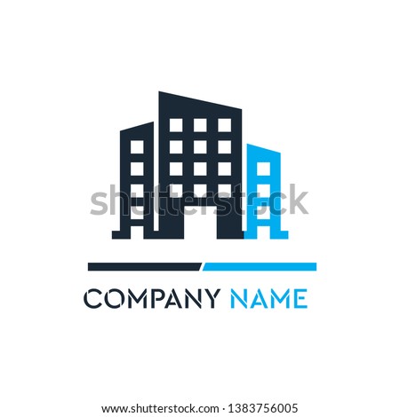 Luxury Building Construction Company Logo Vector illustration