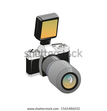 Camera on a white background