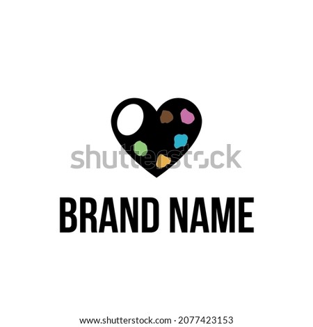 Heart artist brand name creative logo template 