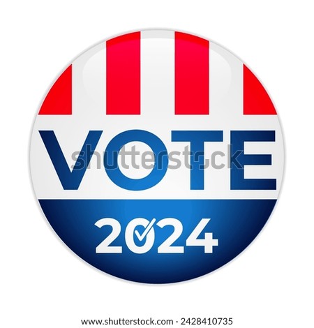 Presidential election 2024 United States of America. USA round badge. Vector template for typography poster, banner, sticker, flyer, etc.