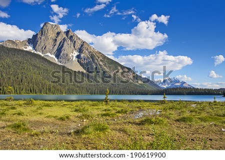 Emerald Lake and Mount Burgess, Yoho National Park, British Columbia, ,Canada