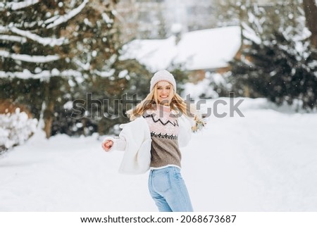 Similar – Image, Stock Photo Slim woman walking on beach