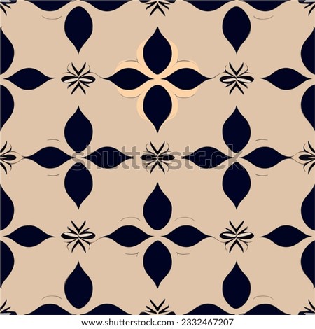 Abstract black and beige pattern with a captivating art deco aesthetic. Its seamless symmetry adds a touch of elegance, making it an ideal choice for seamless pattern designs.