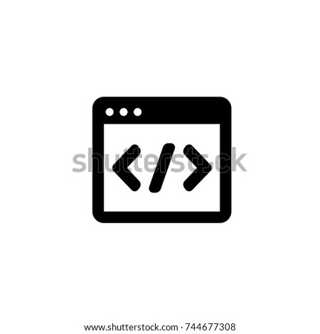 code icon, code icon vector, in trendy flat style isolated on white background. code icon image, code icon illustration