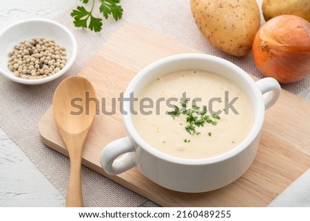 Image, Stock Photo Baking Potatoes And Leek Soup