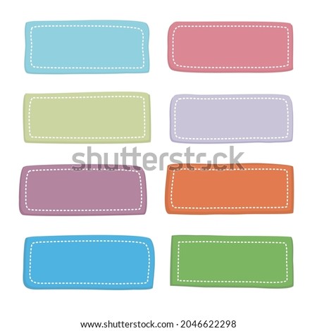 collection of cute sticker or note paper for short message, chat symbol, label, tag or dialog word, set of blank colorful speech bubble in flat design
