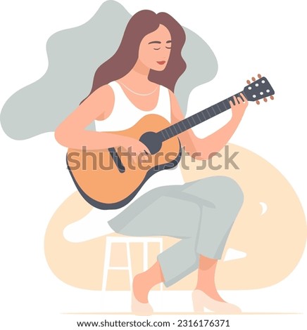 Girl Playing Guitar Clipart | Free download on ClipArtMag