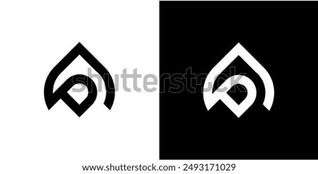 ad letter vector logo with dome icon, dome icon with initial