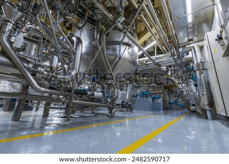 Similar – Image, Stock Photo Silver line pipes in front of a blue sky