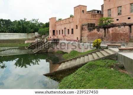 Manikgonj, Bangladesh - August 8, 2014: The great Baliati Zomidar Bari is located at the Saturia Upozila of Manikganj district. Name of the village is Baliati. This building is about 200 years of old