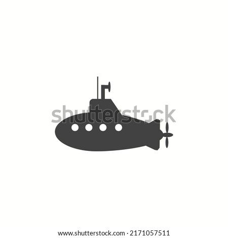 Submarine ship icon design template vector