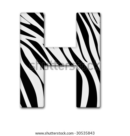 Letter H From The Alphabet. Made Of Animal Print. It Has A Clipping ...