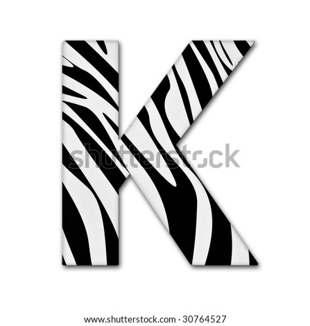 Letter K From The Alphabet. Made Of Animal Print. It Has A Clipping ...