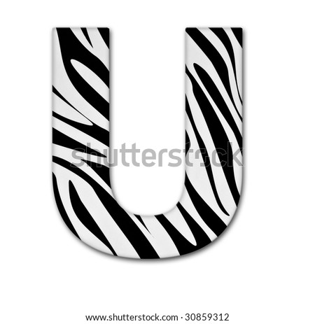 Letter U From The Alphabet. Made Of Animal Print. It Has A Clipping ...