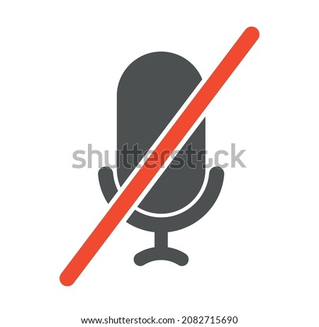 red line crossed out microphone icon