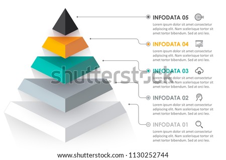 Vector Infographic design with icons and 5 options leves or steps. Infographics for business concept. Can be used for presentations banner, workflow layout, process diagram, flow chart, info graph