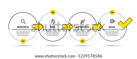 Vector Infographic design template with icons and 4 options or steps.  Can be used for process diagram, presentations, workflow layout, banner, flow chart, info graph. Imagine de stoc © 