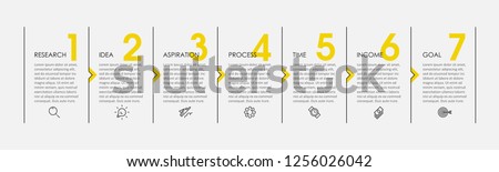 Vector Infographic thin line design with icons and 7 options or steps. Infographics for business concept. Can be used for presentations banner, workflow layout, process diagram, flow chart, info graph