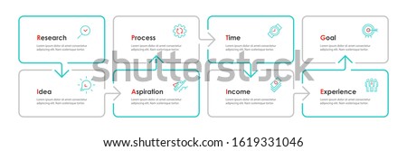 Vector Infographic thin line design with icons and 8 options or steps. Infographics for business concept. Can be used for presentations banner, workflow layout, process diagram, flow chart, info graph
