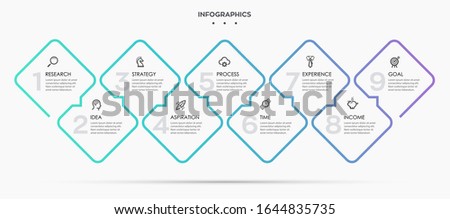 Vector Infographic design with icons and 9 options or steps. Infographics for business concept. Can be used for presentations banner, workflow layout, process diagram, flow chart, info graph