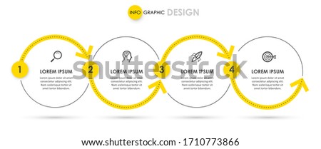 Vector Infographic thin line design with icons and 4 options or steps.