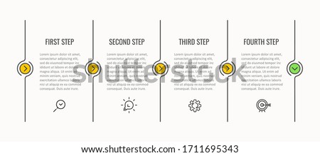 Vector Infographic thin line design with icons and 4 options or steps. Infographics for business concept. Can be used for presentations banner, workflow layout, process diagram, flow chart, info graph
