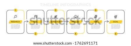 Vector Infographic thin line design with icons and 6 options or steps. Infographics for business concept. Can be used for presentations banner, workflow layout, process diagram, flow chart, info graph