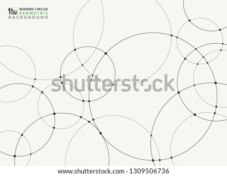 Abstract simple black circle connection futuristic background. You can use for technology connection ad, poster, cover artwork design, report. vector eps10