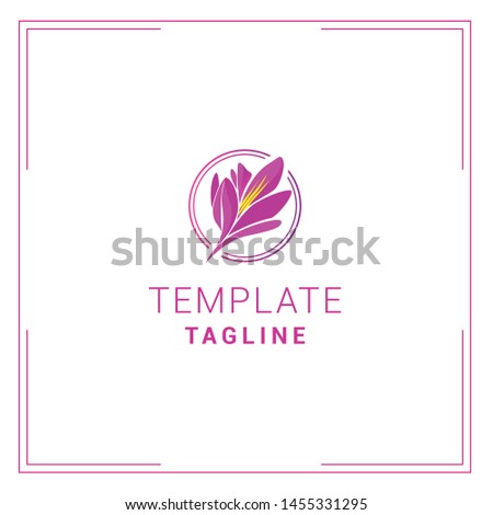 logo pattern with beautiful saffron flower spices